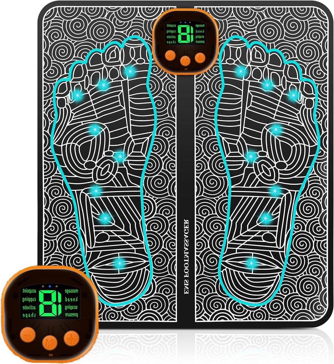 Voetmassageapparaat - Voetstimulator Elektrisch - Spierontspanning Bevorderen - 8 Modi 19 Intensiteiten - 31 x 0.3 x 24 cm - Grijs