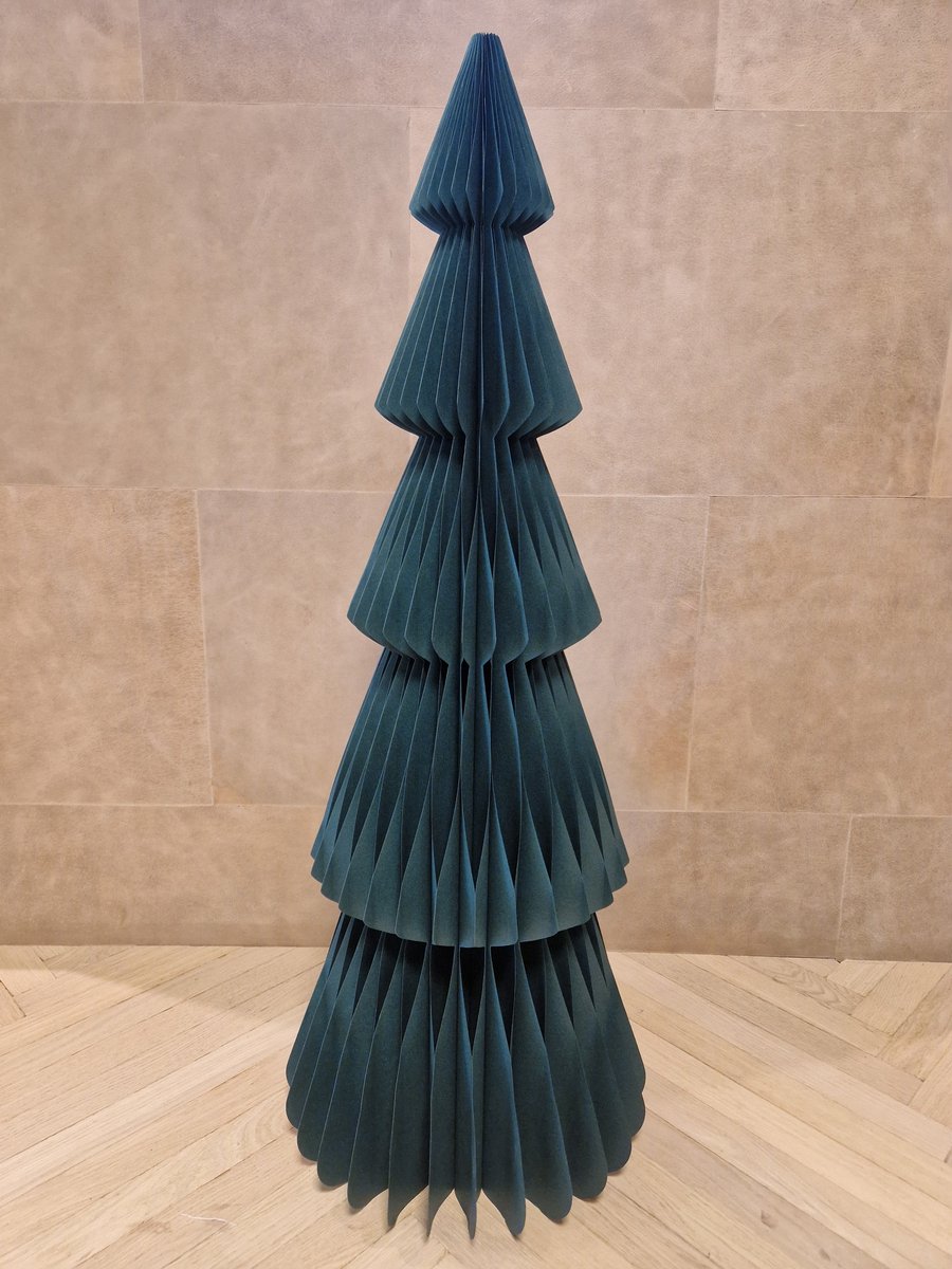 Decoratieve papieren kerstboom met magneet - groen - 95cm