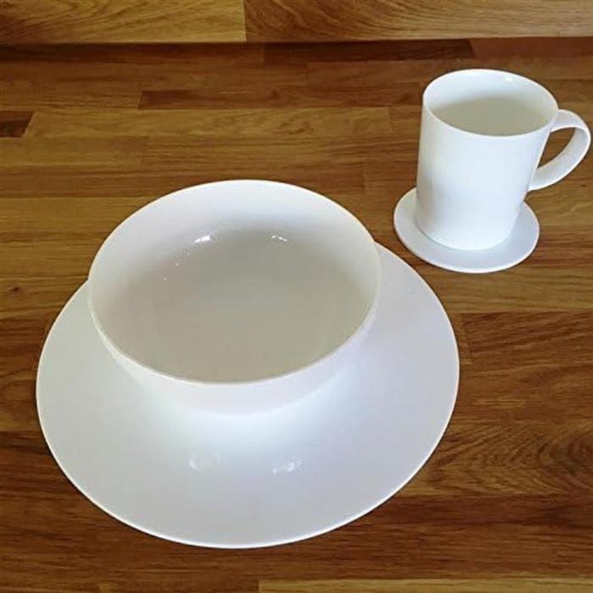 Placemat Onderzetter Set - Tafelbeschermers - Eettafel Gebruik - Onbreekbaar Acryl - 6 Stuks 24cm - Wit