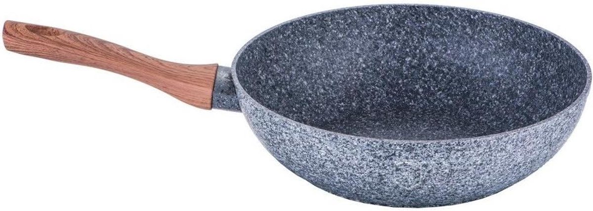 Forest Wok - Roerbakpan - Snel Koken - Steengoed Coating - 28 cm - Grijs Bruin