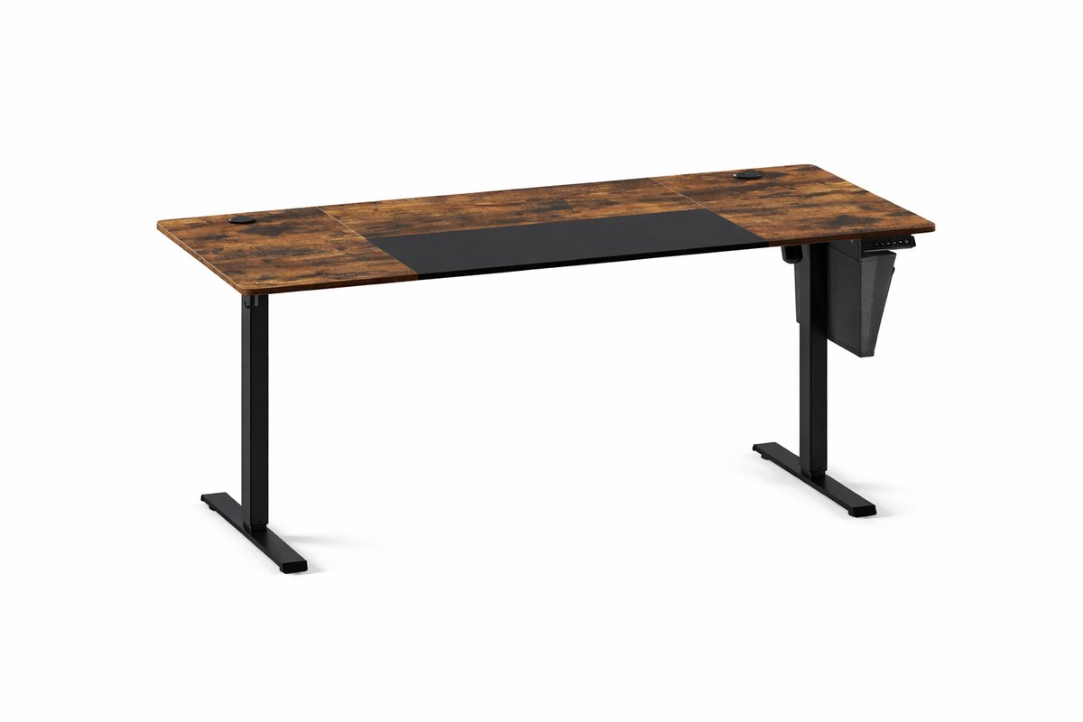 Sello! elektrisch verstelbaar bureau – sta zit bureau – hoogte verstelbaar– geheugen – hoogte 72–120 cm – 70x160 – bruin – zwart bruin hout
