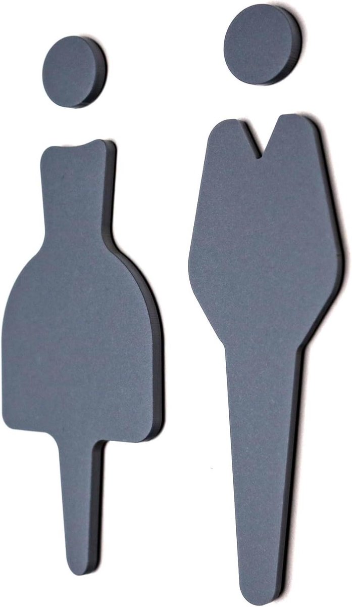 Toiletdeurbord - WC bordjes - Ruimte Aangeven - Steen textuur - 12 cm - Grijs