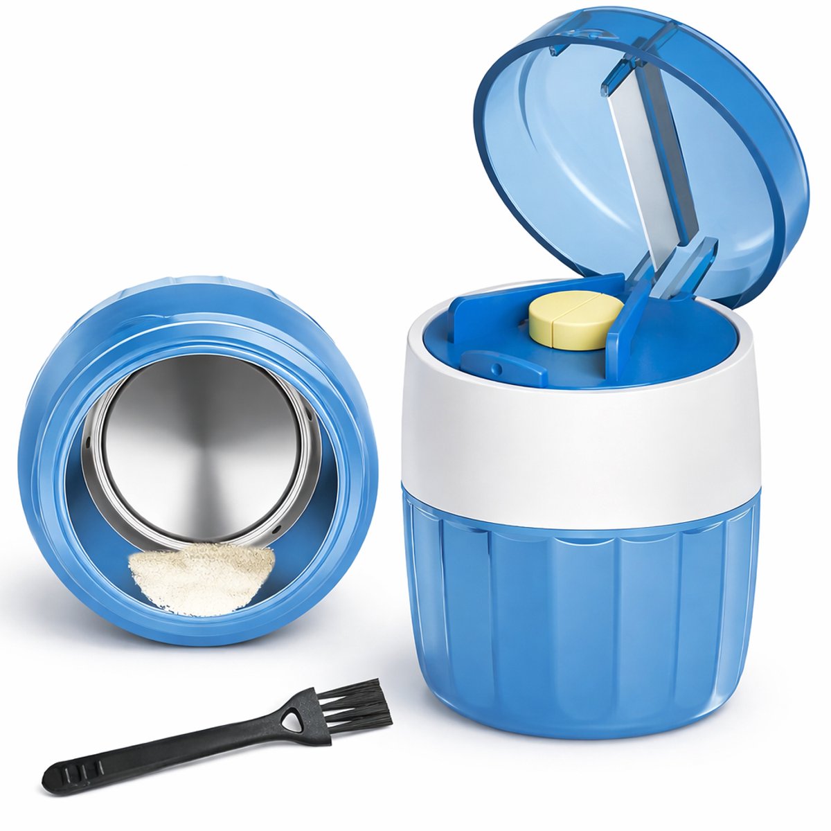 Pilensnijder 3-in-1 Tabletvergruizer - Nauwkeurig Snijden & Fijnmalen - RVS Snijkop & Opbergvak - Compact voor Onderweg en Thuis - Tablettenverdeler, Pill Crusher, Medicijndoosje