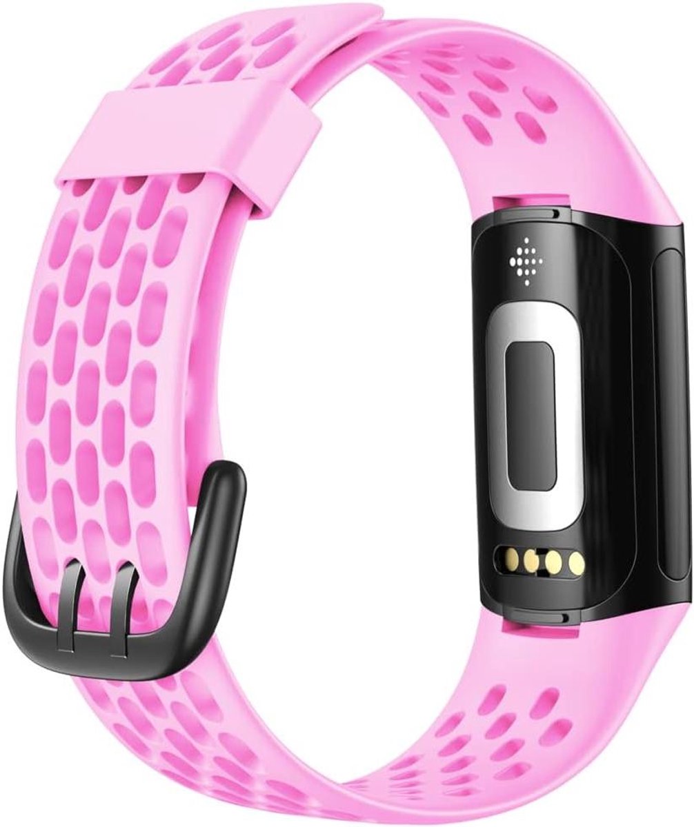 Armband Fitbit Charge 5 - Reserveband Horloge - Sportactiviteiten - Cellulair TPU Materiaal - 95 mm en 130 mm - Zwart
