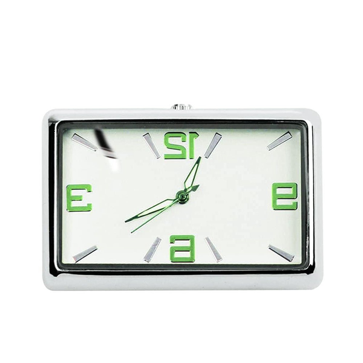 Autowijzerklok - Auto Klokje - Tijd Weergeven - Lichtgevend - 4.5 cm - Zilver