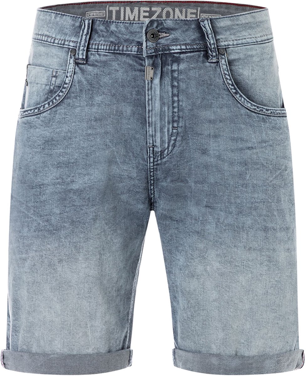TIMEZONE Herren Shorts Stone Washed Rits 5-Pocket Ontwerp Ademend