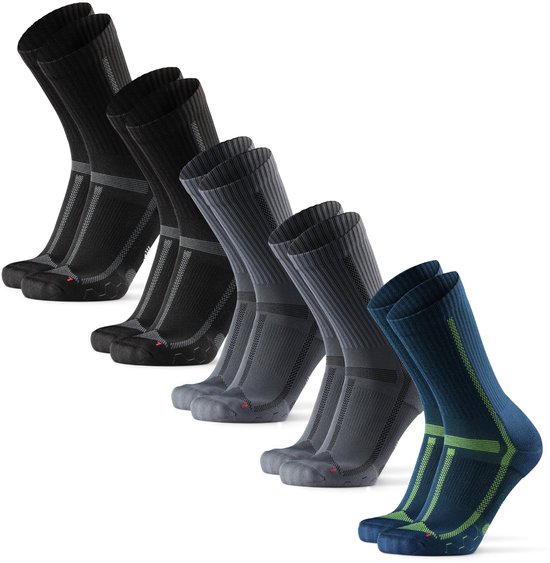 DANISH ENDURANCE Crew Chaussettes de course longue distance Femme et Homme 5 paires - anti ampoules - Taille 43-47