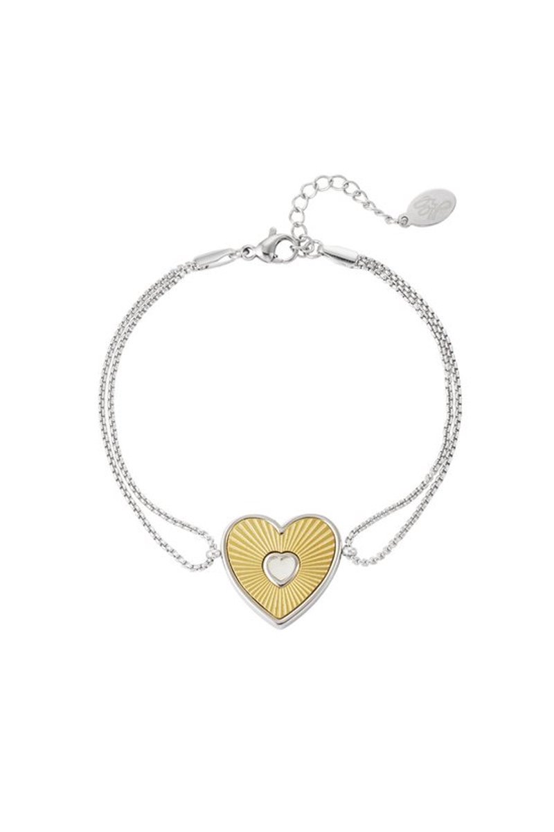 YWG - Armband lover heart - goud/Zilver kleurig