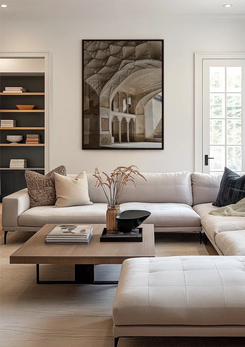 Yourwallarts.com - Wandpaneel - Canvas - Tabatabaei Huis Perzisch Gewelf Muqarnas Architectuur Schild