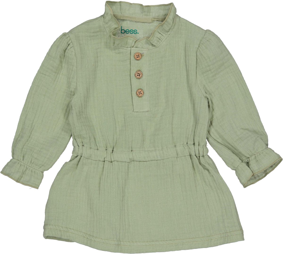 B.E.S.S. Baby meisjes Jurk Muslin Teal Green maat 74