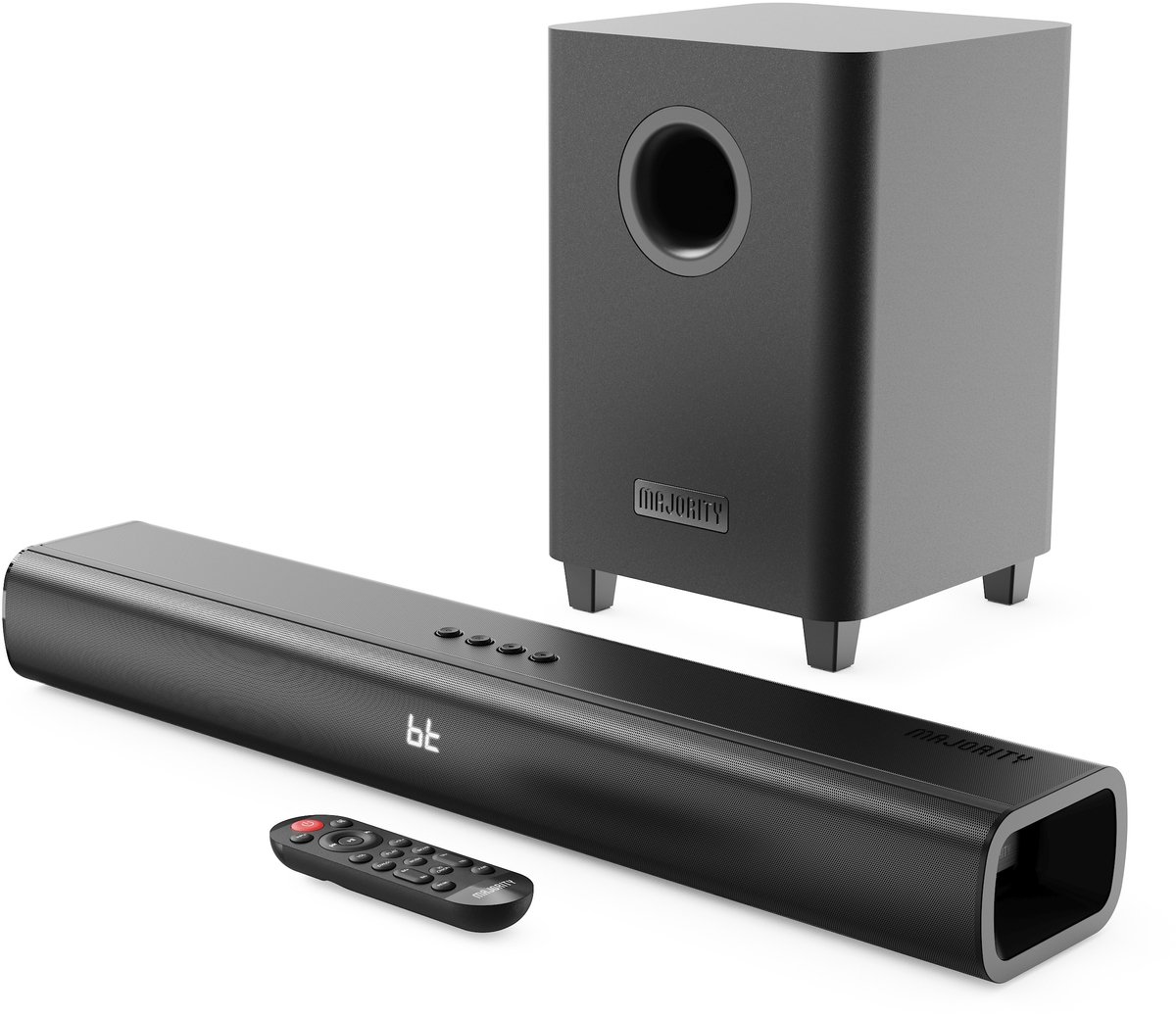 Majority Naga 60 Plus Bluetooth Soundbar & Wireless Sub - Black