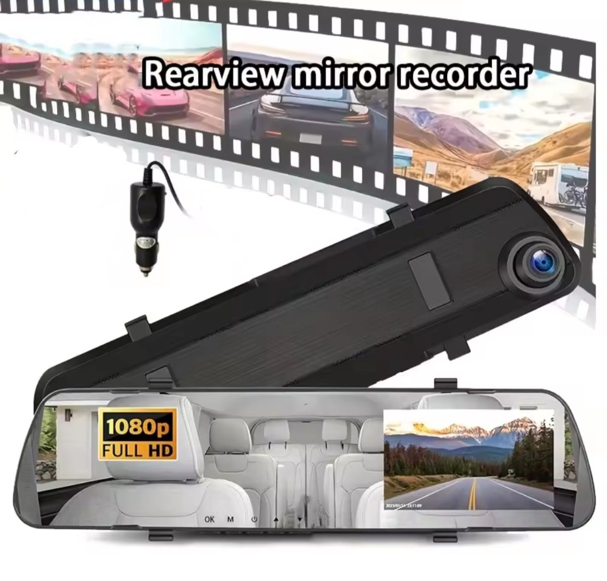 SonicDrive Binnenspiegel Met Dashcam En Achteruitrijcamera | Universeel Binnen Spiegel | Achter En Voor Video Camera | Auto / Camper | 12v Full Hd Dashboard Cam
