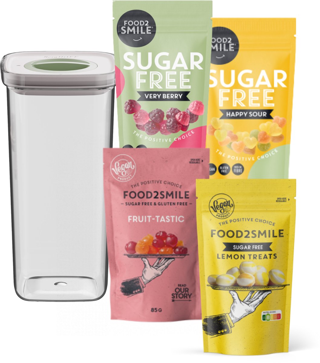 & FRIENDS | Food2Smile + Smart Seal 1.60L Very Berry - Happy Sour - Fruit-tastic - Lemon Treats - Transparant -