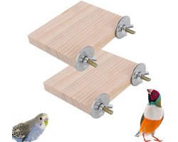 2-delig papegaaienplatform, houten standaardplatform Geschikt voor hamsters, zitstok Geschikt voor vogels, zitstok Geschikt voor papegaaienkooi 10*8cm