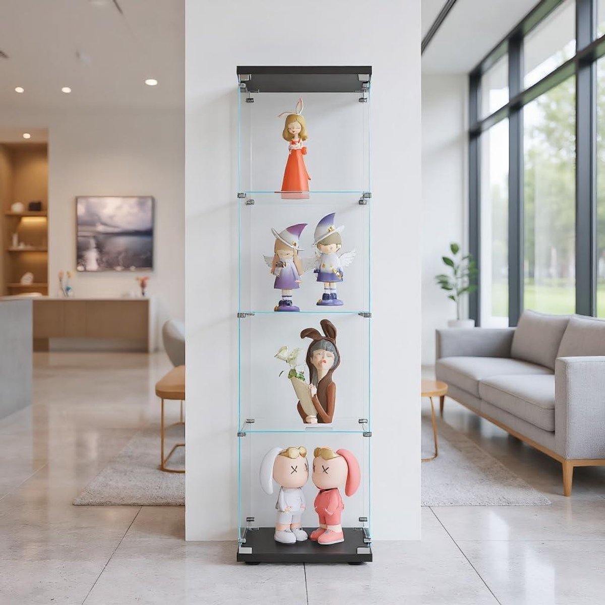 Vitrinekast met Glas - Vitrinekasten Woonkamer - (LxWxH) - tijdloos interieur