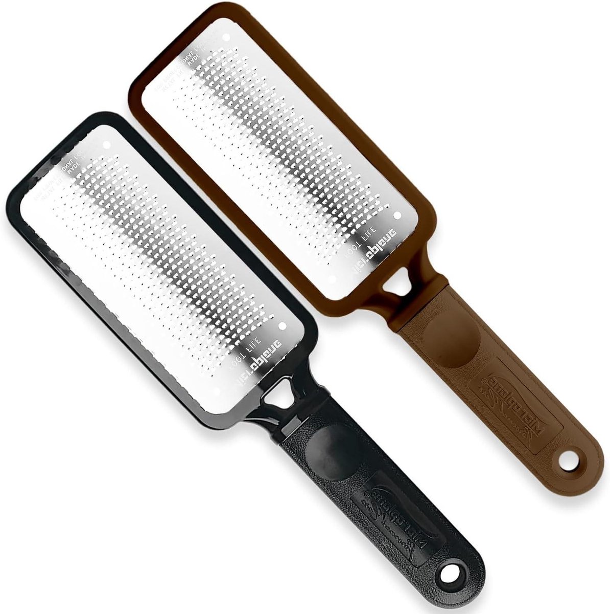 Voetrasp Pedicure - Huidverwijderaar Voeten - Voetverzorging Thuis - Groot Oppervlak - 26.67 cm Lengte - Bruin Zwart