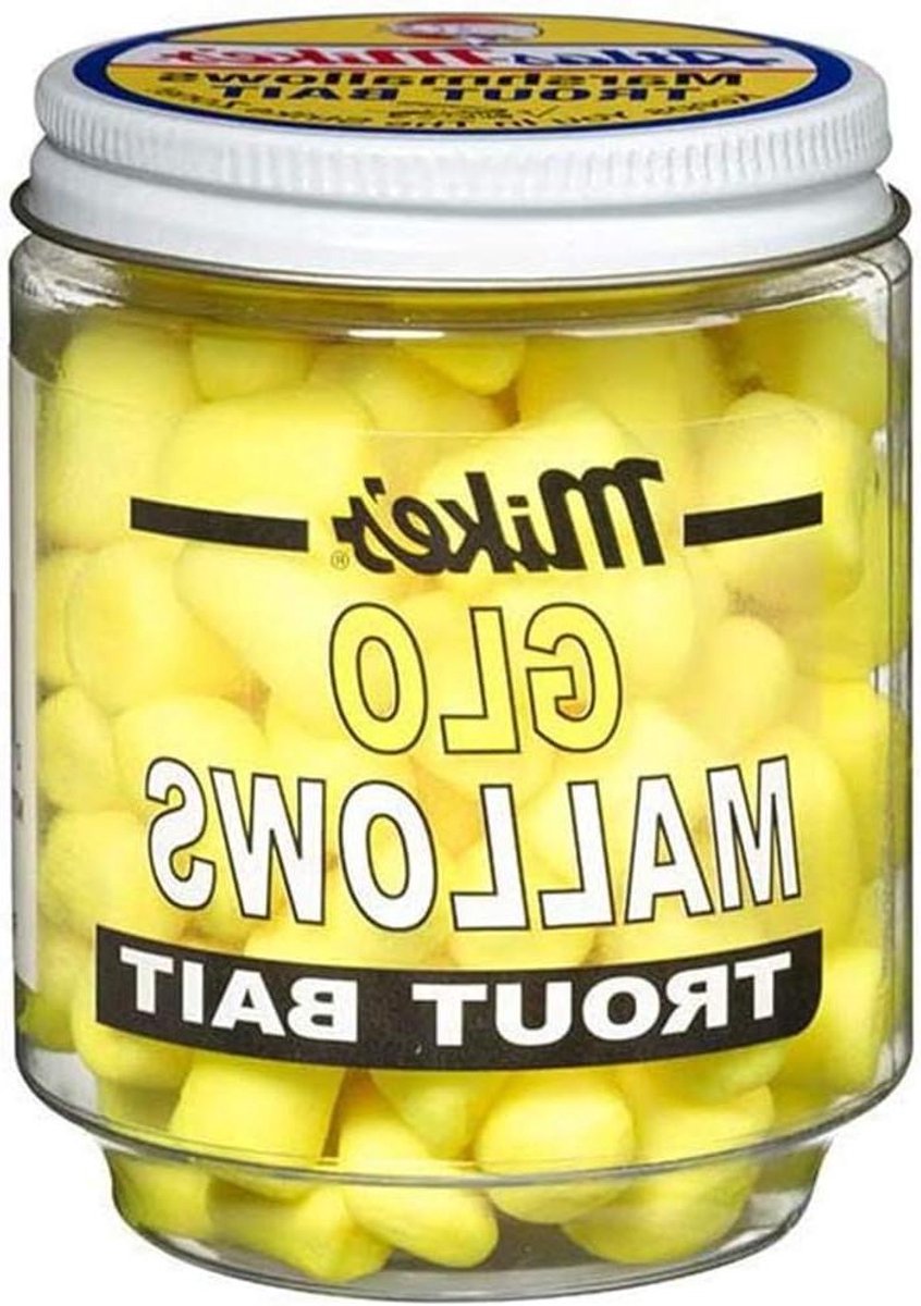 Vis Aas - Kaasjeskruid Mallows - Forel Vissen - Drijvend Aas - 1.5 Ons Pot - Geel Knoflook