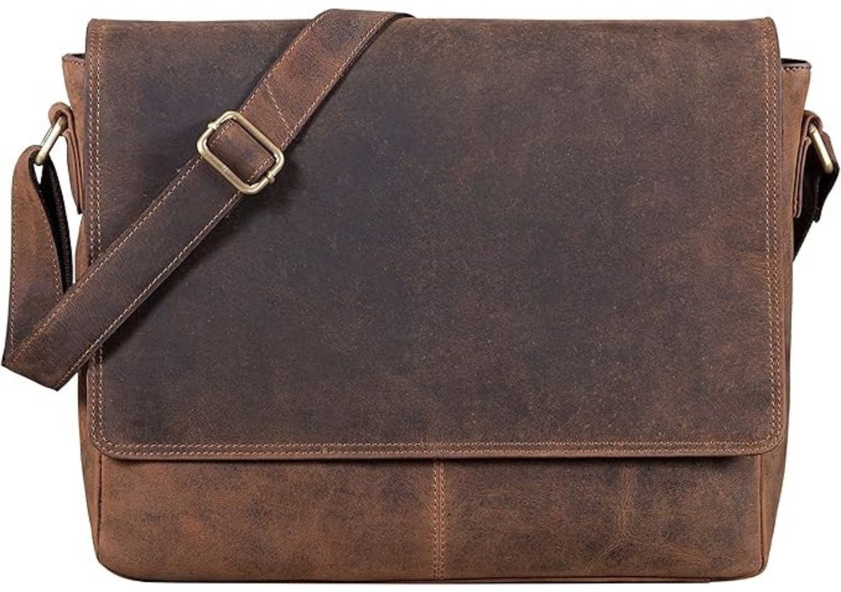 Leren Laptoptas - Laptoptas - Leren Tas - Luxe Leren Laptoptas - Werktas - Schoudertas - Business Tas - Leren Business Tas - 15 inch - Donkerbruin - van Imperatoris