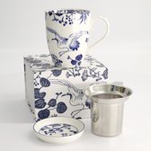 Tokyo Design Studio – Flora Japonica Mok Giftset – Crane – Met Theefilter en Deksel – 380 ml