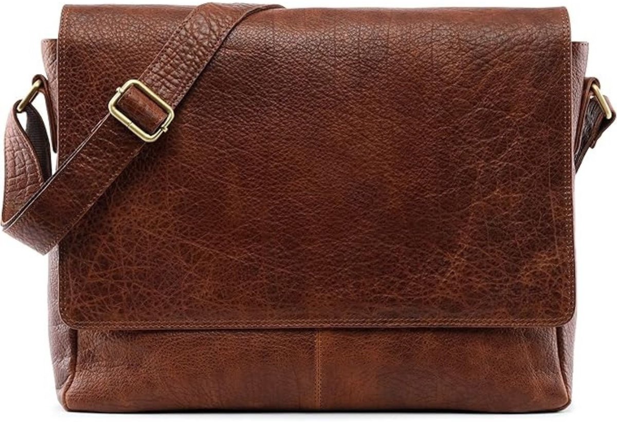 Leren Laptoptas - Laptoptas - Leren Tas - Luxe Leren Laptoptas - Werktas - Schoudertas - Business Tas - Leren Business Tas - 15 inch - Bruin - van Imperatoris