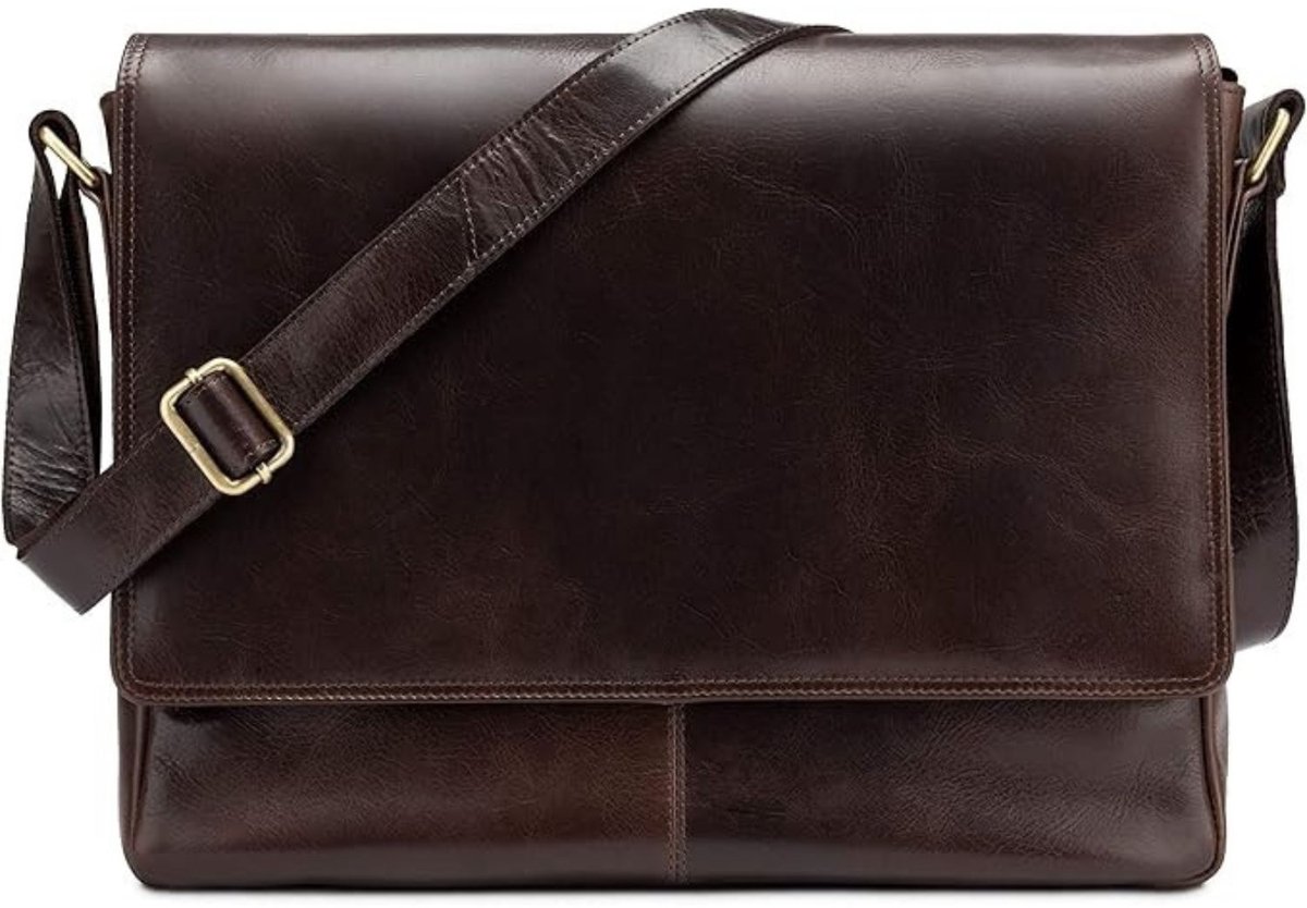 Leren Laptoptas - Laptoptas - Leren Tas - Luxe Leren Laptoptas - Werktas - Schoudertas - Business Tas - Leren Business Tas - 15 inch - Donkerbruin - van Imperatoris