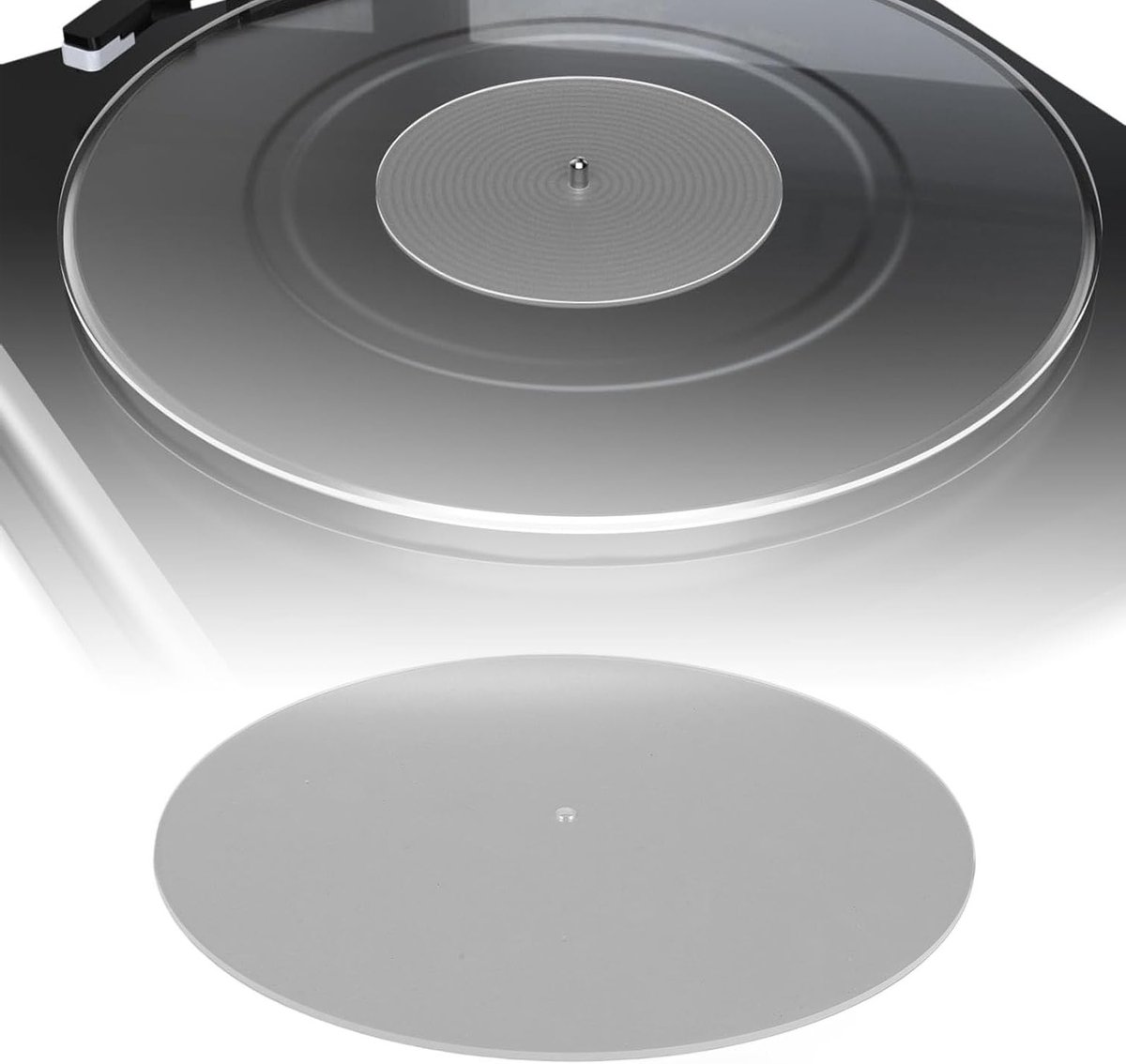 Acrylaat draaitafelmat, antistatische slipmat voor 12 inch platenspeler, verbeterde geluidskwaliteit en geluidsreductie voor HiFi liefhebbers