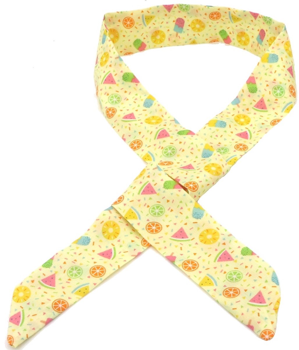 Haarlint - fruit - geel - 85x3,5 cm