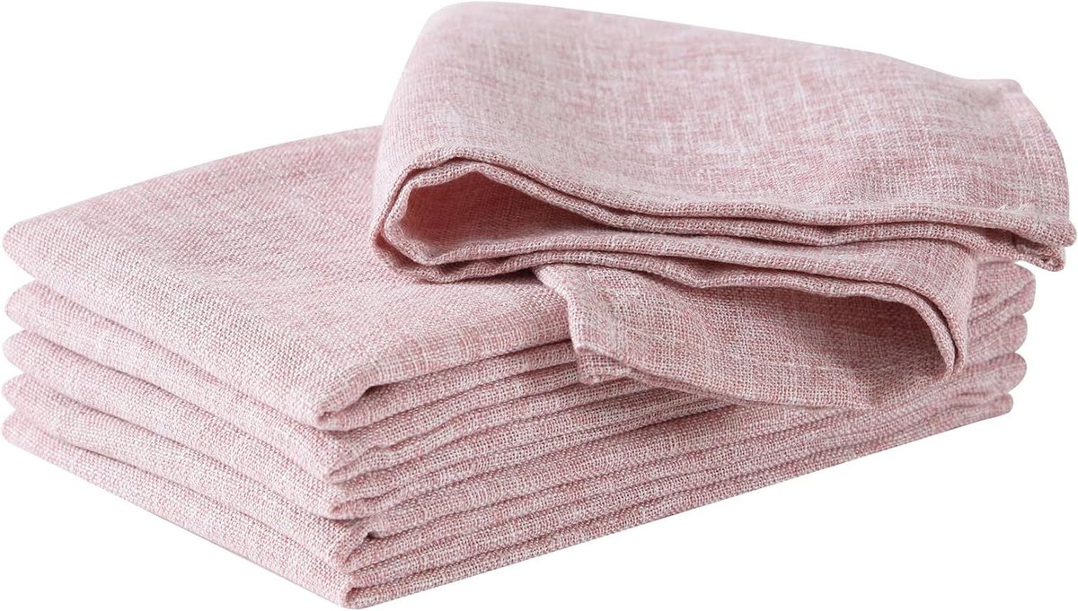 Stoffen Servetten - Diner Servetten - Tafel Dekken - Kreukherstellend - Set van 6 - Blush