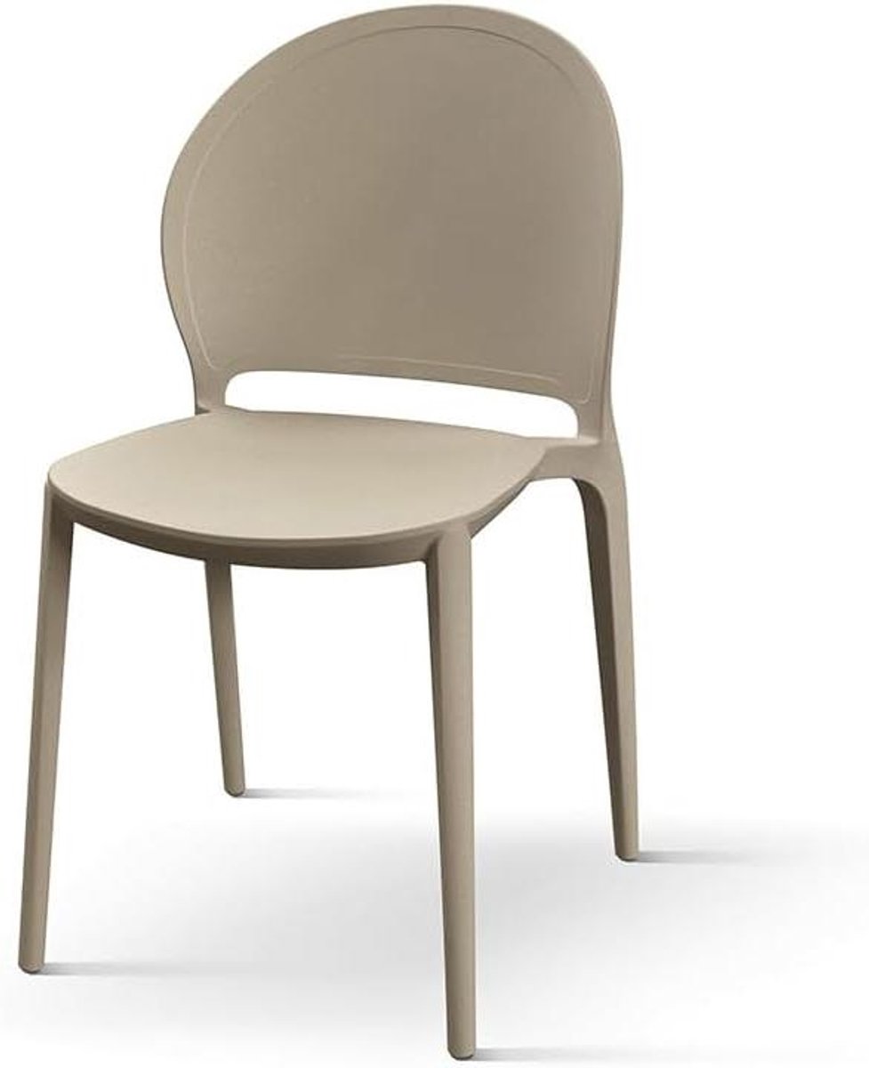 Stoelen Set - Eetkamerstoelen - Binnen en buiten - Stapelbaar en gemonteerd - 4 stuks - Taupe