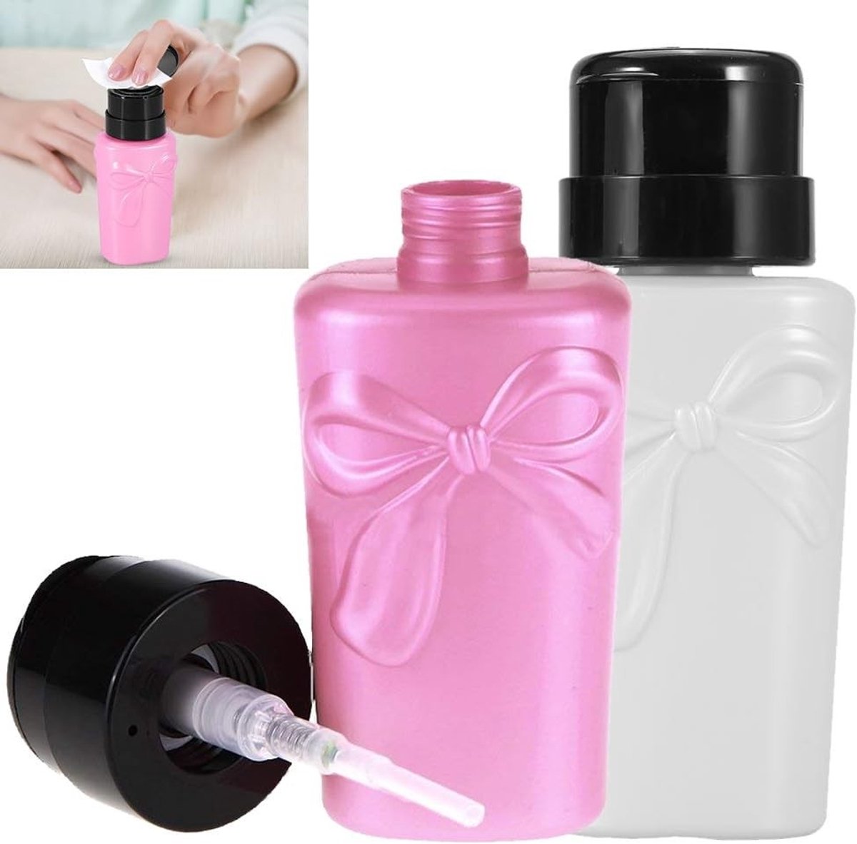 Lege plastic pompdispenser voor nagellak - 2 stuks, 230 ml, ideaal voor salons en thuisgebruik