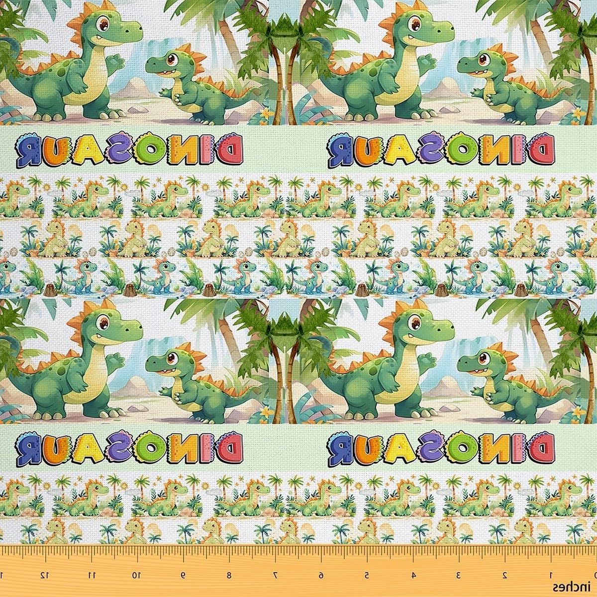 Dinosaurus Stoffen - Meubelstof Decoratie - Meubels Bekleden - Waterproof Outdoor Gebruik - 10 Yards - Multicolor