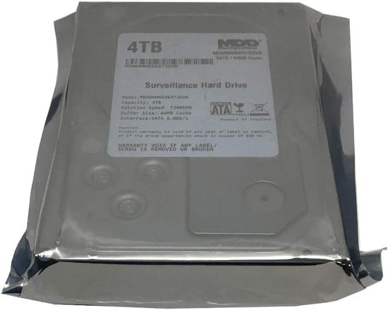 Interne Harde Schijf - Bewakings HDD - 24/7 Opnames - Geoptimaliseerd voor Videostreaming - 4 TB - Zilver van Merkloos — afbeelding 2