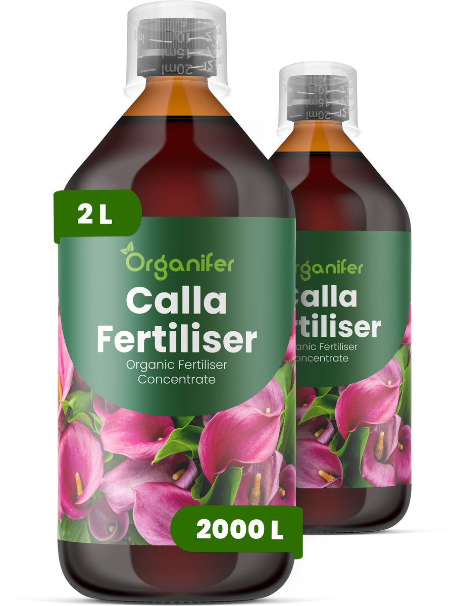 Vloeibare Meststof Voor Calla 2X1 L Voor 2000 L - Npk 3-4-3 - Krachtige Groei - Elegante Bloemstelen - Wortelstokontwikkeling - Grotere Bloemen - Langere Stelen - Verlengde Bloeiperiode - Plantvitaliteit - Organifer