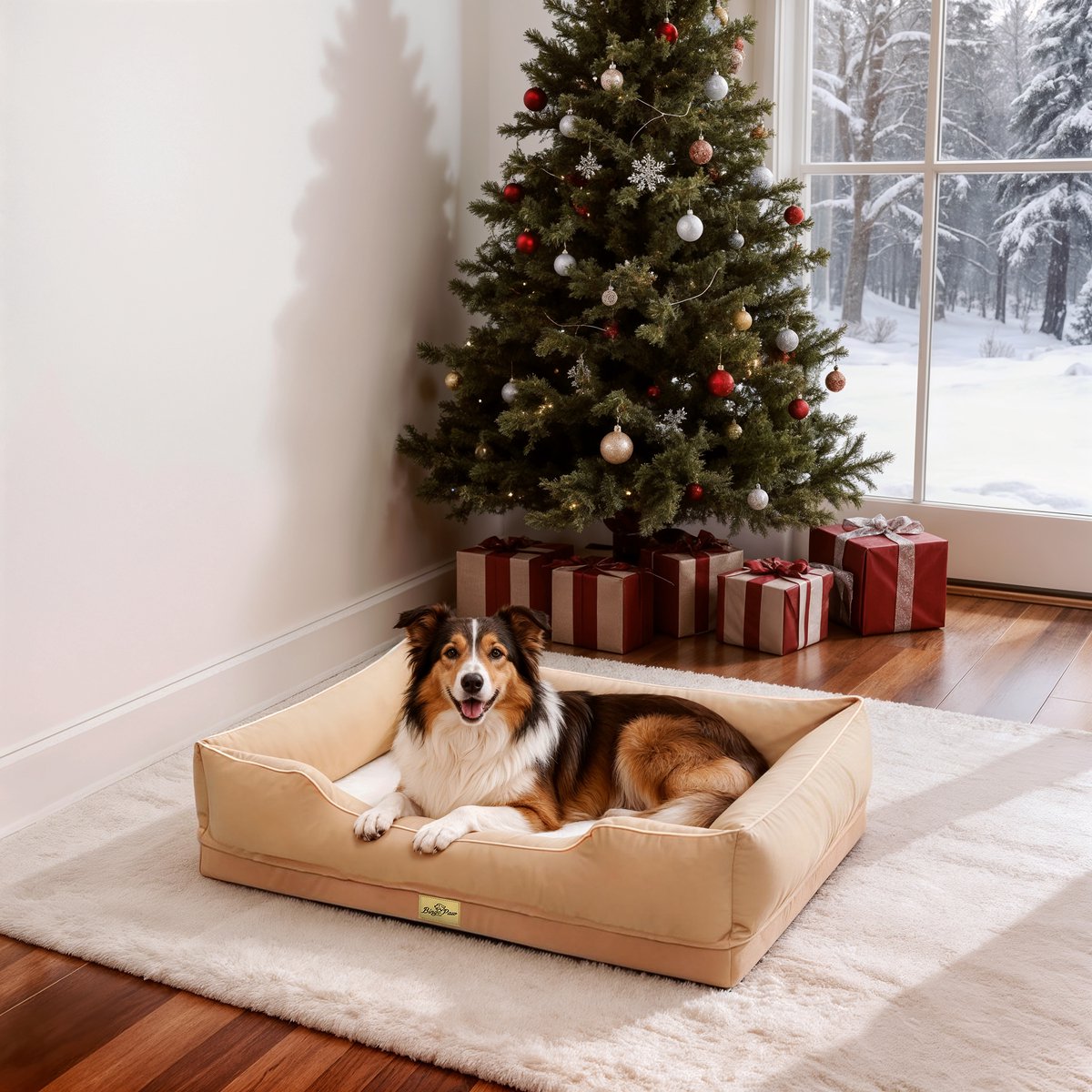 BingoPaw Groot Orthopedisch Hondenkussen XL - 105x75cm - Hondenmand voor Middelgrote Honden - Beige thumbnail 5