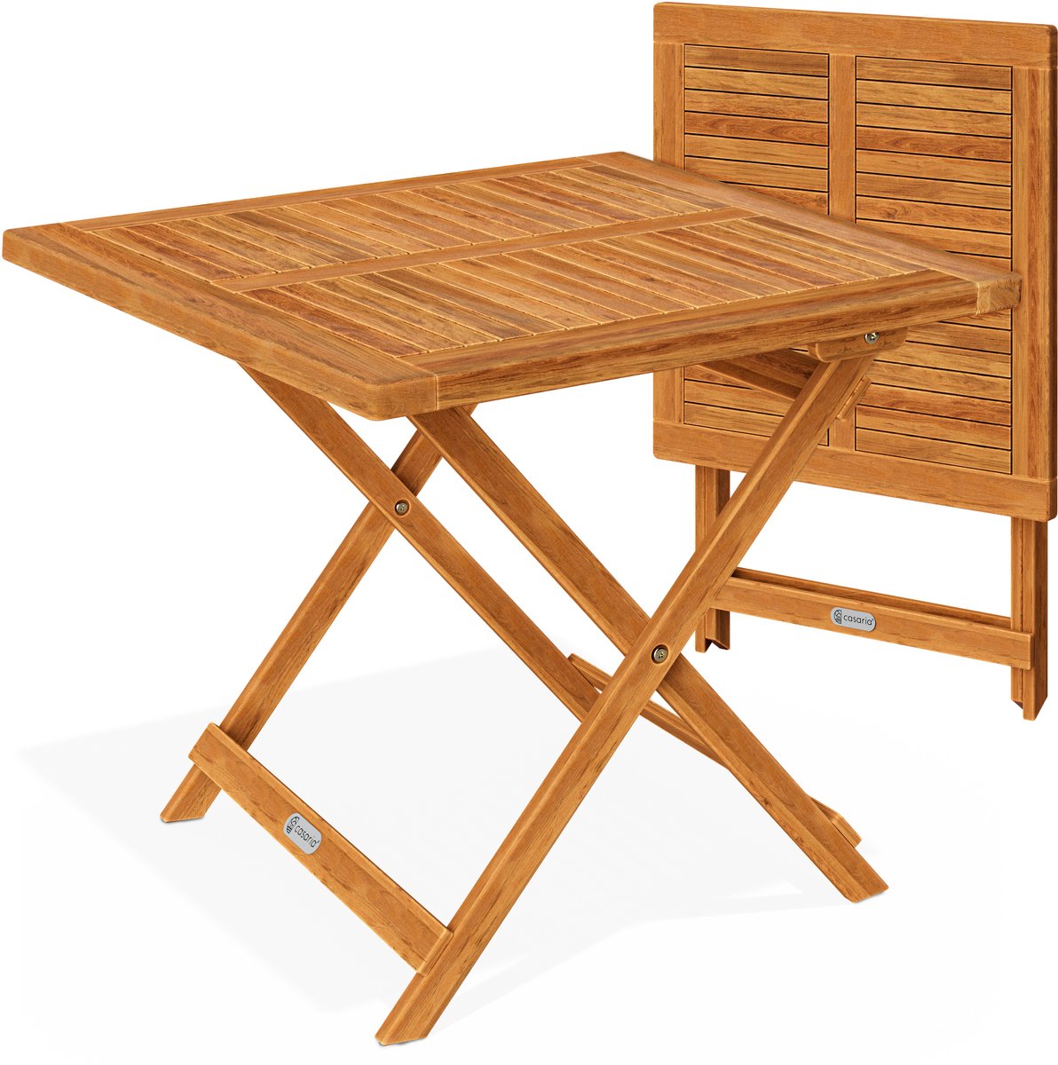 Bol.com Casaria Bijzettafel - Acacia Hout Inklapbaar 70x70x73 cm - Bruin aanbieding