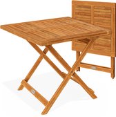 Casaria Bijzettafel - Acacia Hout Inklapbaar 70x70x73 cm - Bruin