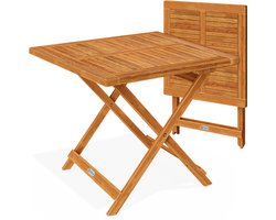 Casaria Bijzettafel - Acacia Hout Inklapbaar 70x70x73 cm - Bruin