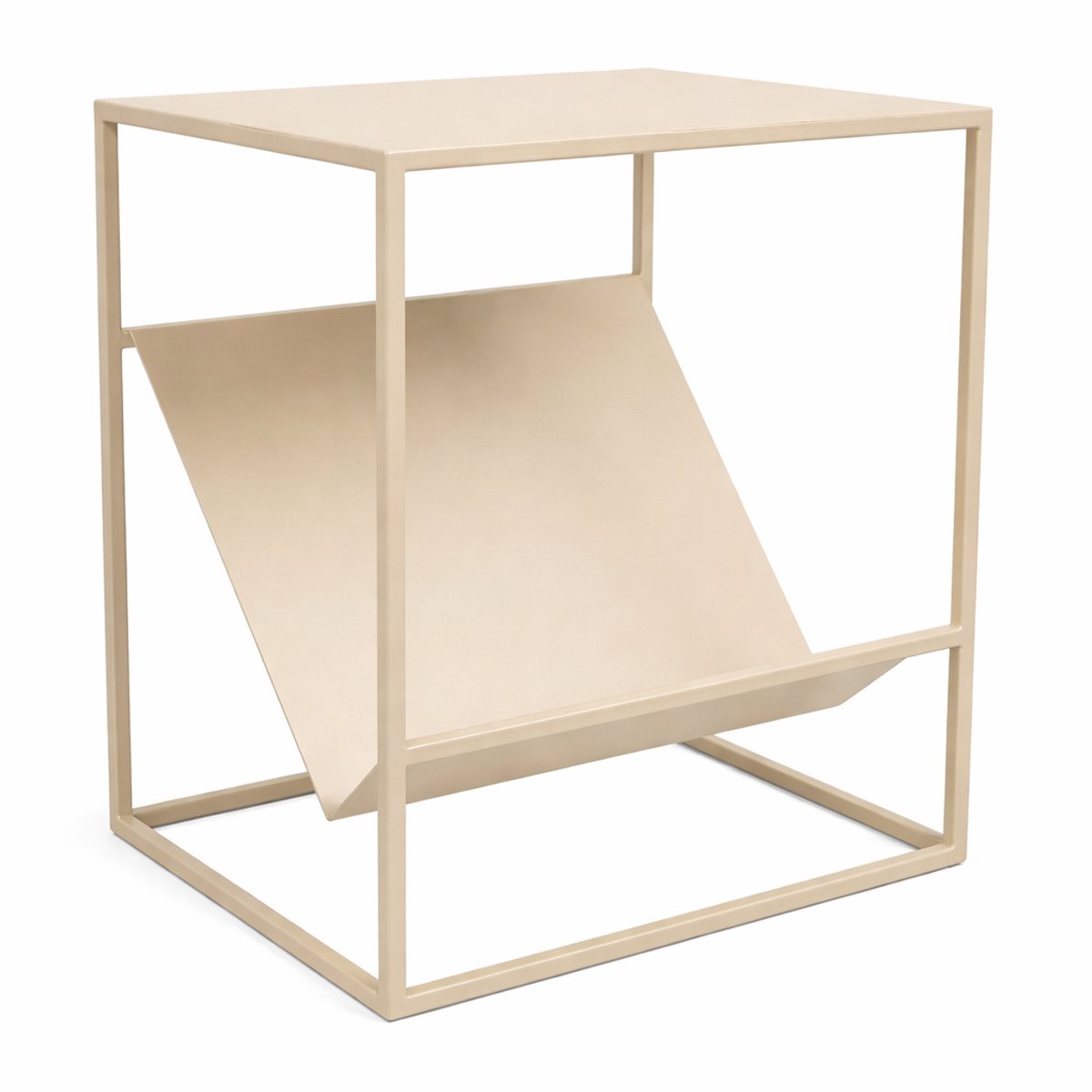 LOFT42 Freek Bijzettafel met Tijdschriften- of Krantenbak Zwart Beige