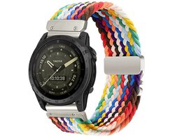 By Qubix - Geschikt voor Garmin bandje - 22mm Quickfit - Braided nylon band met parachute sluiting - Multicolor Spring - Geschikt voor Garmin Forerunner 745 / 935 / 945 / 955 / 965
