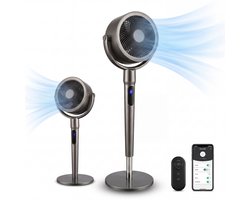 Komodo Aero Statiefventilator met Afstandsbediening – Ventilator 8 Snelheden – Timer 1-8 uur – 3 Modi – Horizontale & Verticale Oscillatie – Verstelbare Hoogte – Zwart