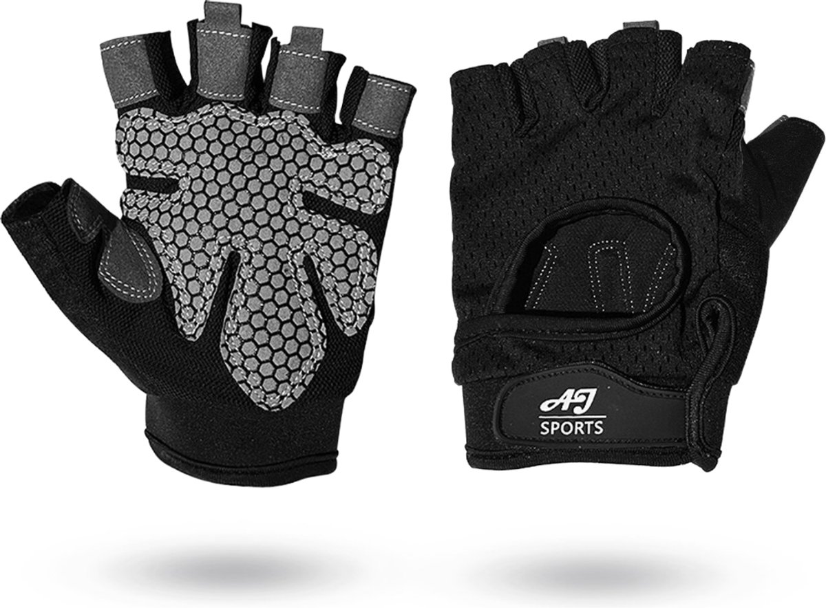 AJ-Sports Fitness handschoenen XL - Sport & Fitness handschoenen Heren & Dames - Krachttraining - Fitness - Crossfit - Sport handschoenen - Sporthandschoenen - Zwart