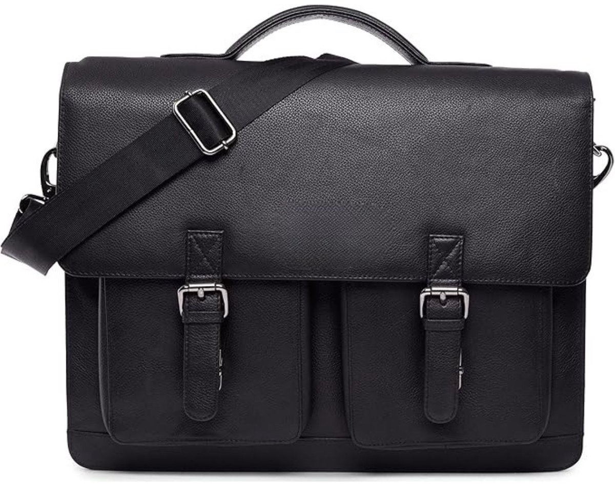 Leren Laptoptas - Laptoptas - Leren Tas - Luxe Leren Laptoptas - Werktas - Schoudertas - Business Tas - Leren Business Tas - 15 inch - Zwart - van Imperatoris
