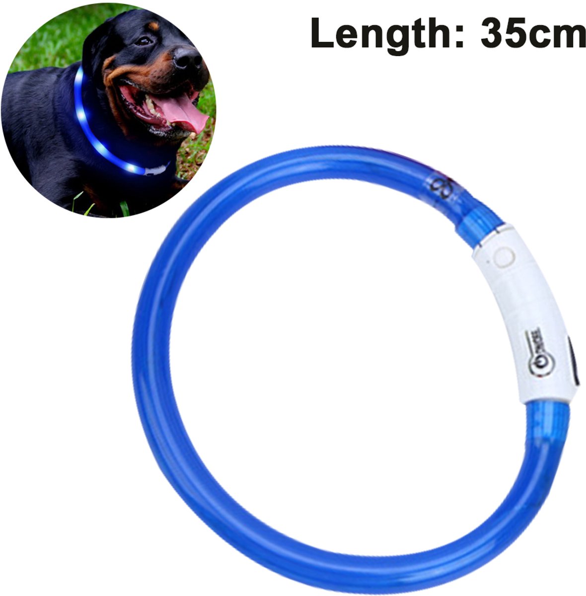 Oneay Hondenhalsband met LED-verlichting, oplaadbaar via USB, voor de veiligheid van uw huisdier 's nachts, trendy halsband voor kleine, middelgrote en grote honden.