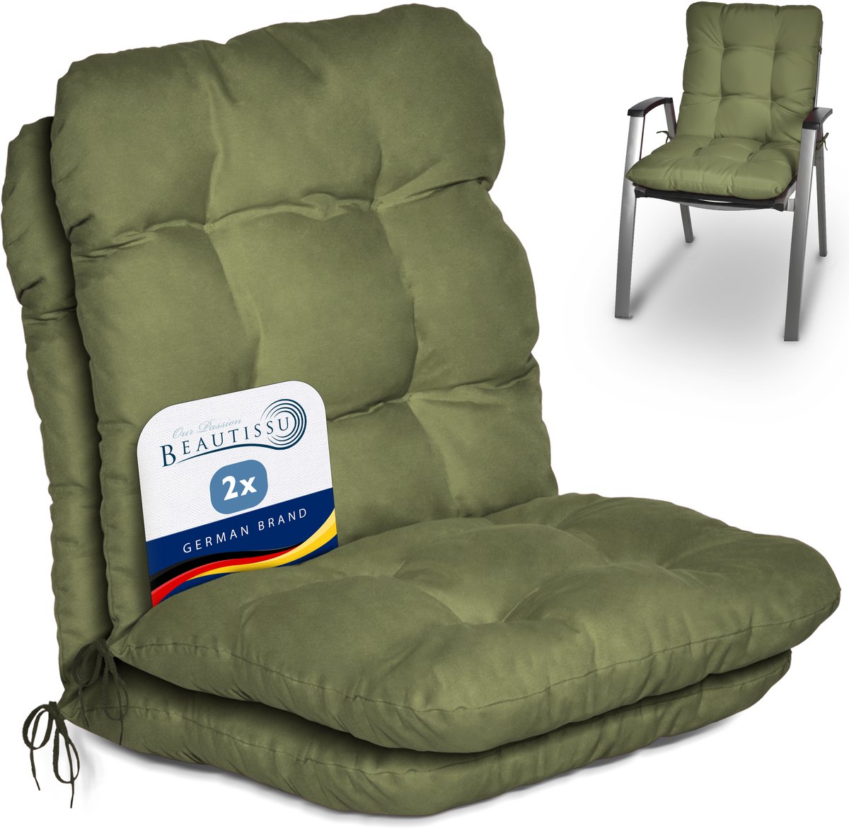 Naturel Polyester tuinkussens 120 x 50 cm kopen