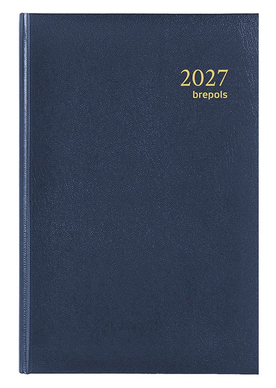 Brepols bureau agenda 2027 - SATURNUS LUXE [0.216] - LIMA - Bureau agenda - 1 dag op 1 pagina - Dagoverzicht - Blauw - 13.3 x 20.8 cm