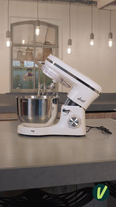 Vivid Green 2000W Keukenmixer - Geschikt voor Zwaar Deeg - 6,2L Mengkom - Keukenmachine - Keukenrobot - Crème