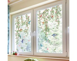 Raamstickers met bladeren, groene planten, herbruikbare raamstickers, hangende klimplantdecoratie, elektrostatisch glas - voor alle gladde glasoppervlakken, zoals ramen, glazen deuren, terrasdeuren en schuifdeuren| Cyslmuk®
