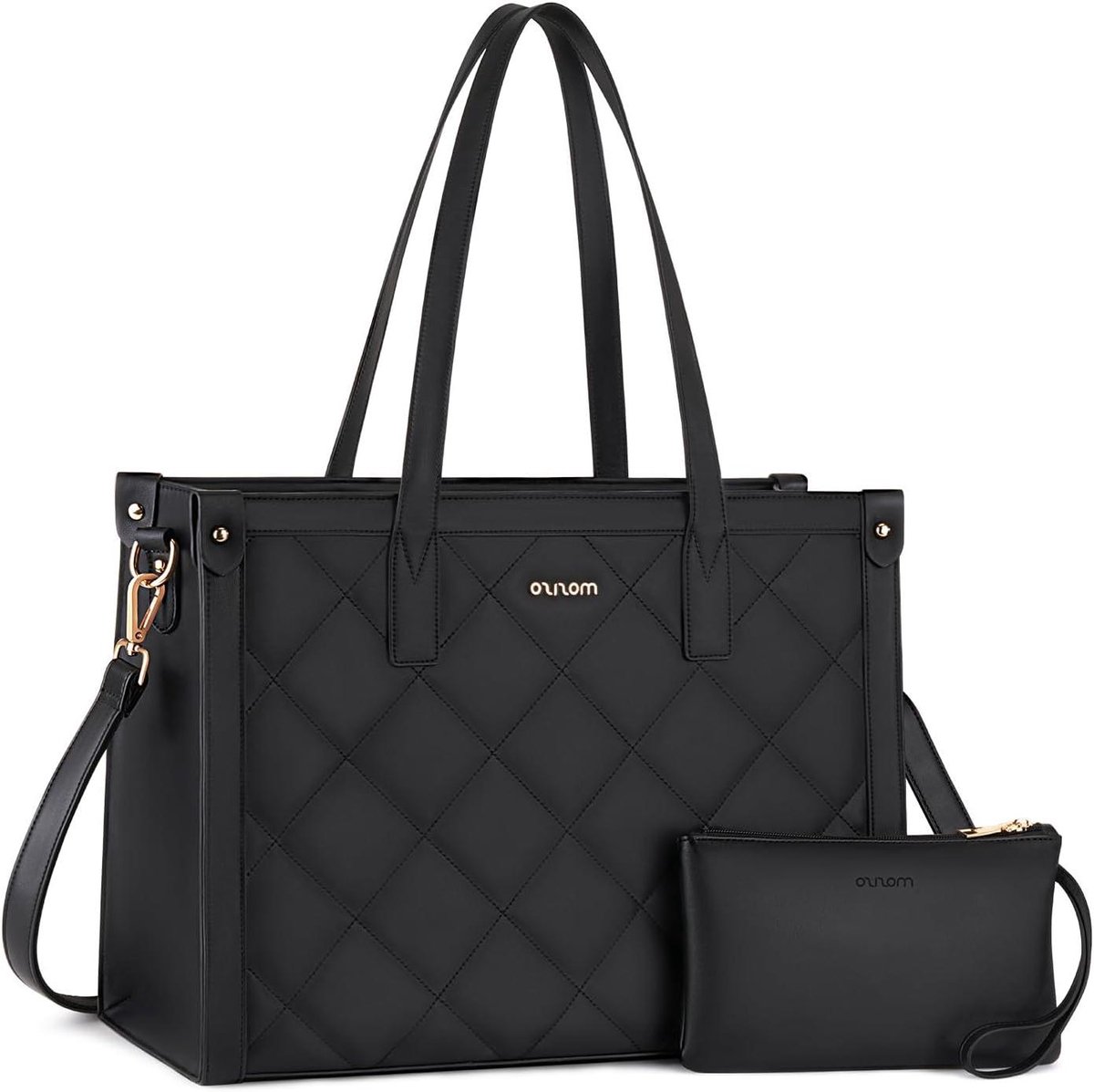 Laptoptas Dames - Schoudertas Werk - Zakelijk Gebruik - Waterproof PU Leer - 16 inch - Zwart