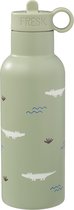 Fresk Thermosfles 500 ml - RVS Waterfles - Lekvrije Drinkfles voor Kinderen - Koude en Warme Dranken - BPA-vrij - Onbreekbaar - 2 Doppen - Thermosbeker - Drinkbeker Jongens - Groen - Crocodile