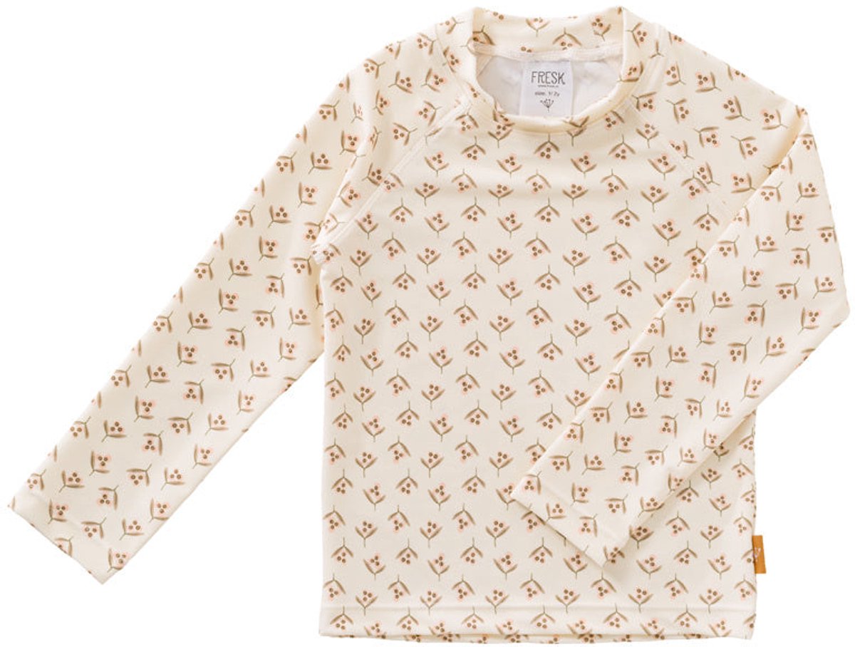 Fresk Zwemshirt 74 - Sneldrogende Zwemkleding voor Kinderen - UPF 50 - Zwemshirt voor Unisex - Zwempak met Lange Mouwen - Creme - Olives